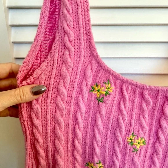 Zara Cable Knit Embroidered Mini Dress - Picture 6 of 6